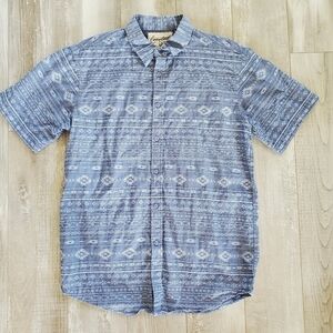 𝅺COASTAL Button Up Denim Style Tribal Print
